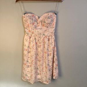 Maurices Pink Floral Strapless Dress